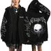 Stray Kids Inspired Zip-Up Hoodie With Harajuku Print - Oversized Unisex Pullover With Front Pockets, Fleece Lined For Comfort_viptrois.com