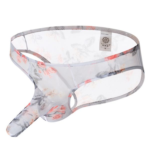 Pulse European Size See-Through Comfortable Printed Sexy Briefs Elephant Nose Pouch Men's Underwear B182_viptrois.com