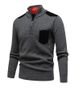 Men's Clothing Half Zip Stand Collar Sweater Pullover Jacket Autumn And Winter New Fashion Sweater Casual All Match Knitted Sweater_viptrois.com