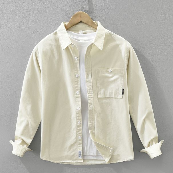 New Workwear Long Sleeved Shirt, Fashionable And Versatile, Artistic And Casual Loose Top, Men's Clothing_viptrois.com