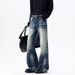 American Retro High Waisted Wide Leg Denim Men's Summer Hot Girls High Street Design Loose Drape Straight Leg Floor Length Pants_viptrois.com