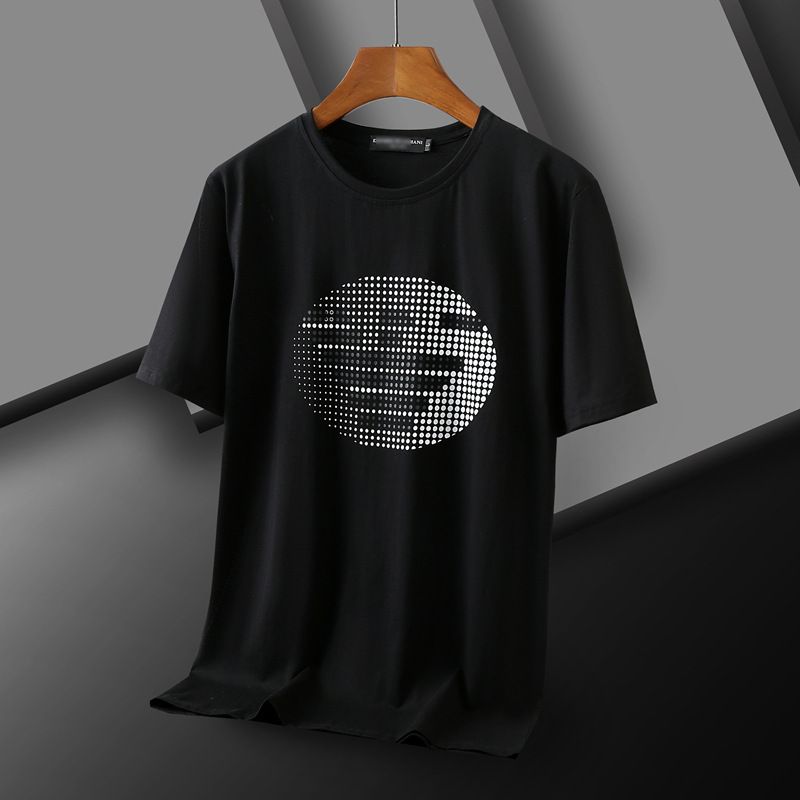 Men's Clothing pure cotton hot sale high end craft printing pure cotton pull on round neck t shirt summer large size short sleeved t shirt_viptrois.com