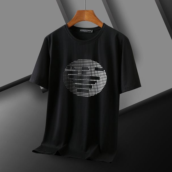 Men's Clothing pure cotton hot sale high end craft printing pure cotton pull on round neck t shirt summer large size short sleeved t shirt_viptrois.com