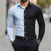 Men's Shirt 2025 New Color Matching Business Casual Four Sided Stretch Printing Comfortable Shirt Men's Long Sleeve_viptrois.com
