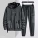 Trendy Men's Hooded Sweatshirt Set With Fleece Workwear Jacket, Student Casual Sports Suit_viptrois.com