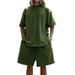 Men's Clothing New Summer Men's Leisure Suit Solid Color Sports Men's Suit Loose Fashion Short Sleeve_viptrois.com