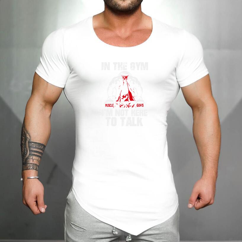 Foreign Trade Fitness Top, Slim-fitting Elastic Bottoming Shirt, Cotton Sweat-absorbing And Breathable Short-sleeved T-shirt, Bodybuilding_viptrois.com