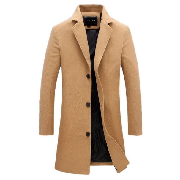 Loom Loom Cross-Border 9 Colors Single-Breasted Men's Woolen Coat Outwear In Stock Direct Shipping European And American Flat_viptrois.com