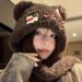 Cute Little Bear Ears Cat Bow Plush Women's Autumn and Winter Warm Ear Protection Lei Feng Show Face Small Hat_viptrois.com