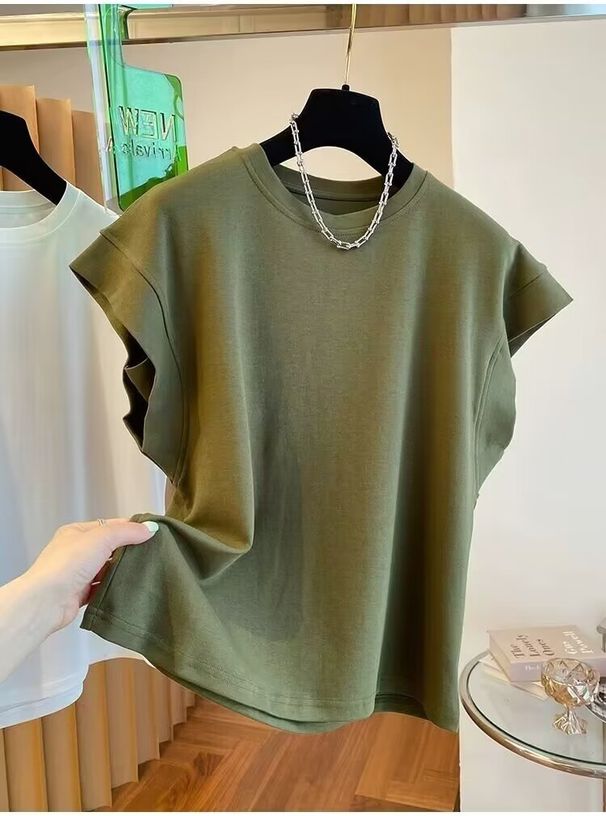 Trendy Solid Color Premium Sleeveless T-Shirt Summer Men's New Loose Casual Fly Sleeve Unisex Design Top_viptrois.com