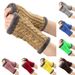 Unisex Fleece gloves Knitted figure-eight twist fingerless gloves Short warm cuff with fleece gloves_viptrois.com