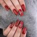 Christmas Wearable Nails 2024 New Red Glitter Bow Nail Art Wearable False Nails 24 Pieces_viptrois.com