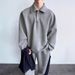 Hoodie Jacket With Shawl Polo Collar, Minimalist Design Top_viptrois.com
