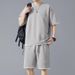 Men's Clothing Sports Suit Men's Summer Ice Silk Quick Drying Short Sleeved T Shirt Light Breathable Large Size Casual Shorts_viptrois.com