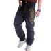 Man's clothing Primary straight pants embroidered floral HIPHOP hip Hop hip hop skate hipster men loose denim pants plus size_viptrois.com
