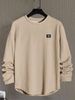 Autumn And Winter New Men's Letter Collage Chest Detail Casual Loose Round-neck Pullover Long-sleeved White Sweatshirt_viptrois.com