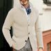 2026 European-USA Style Knitwear Cardigan Men 100% Acrylic Stand Collar Pure Color Single-Breasted Long Sleeve Slim Knit Sweater Outerwear_viptrois.com