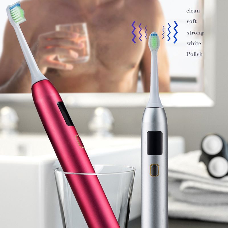Ruixingst Replaceable Sart One-button Operation Cofortable Grip Low Voltage Ultrasonic Electric Toothbrush For_viptrois.com