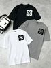 100% Cotton Men's 3-Pack T-shirts Four-Petal Star Geometric Print Crew Neck Short Sleeve Casual Tops In Black White Gray_viptrois.com