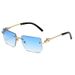 Frameless Fashion Metal Sunglasses - Trendy Leopard Print Design With UV400 Protection (Street Style Eyewear)_viptrois.com
