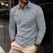Men's Clothing Autumn Polo Shirt Zipper Pocket Men's Long Sleeved Sports Polo Shirt_viptrois.com