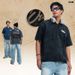 Washed Vintage-style Large Print Short-sleeve Polo T-shirt High Street Pure Cotton_viptrois.com