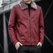 Men's Clothing Fleece-lined pu Leather Clothing Youth Lapel Warm Middle-aged and Elderly Dad's Coat Business Jacket _viptrois.com