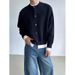 Pure American Retro Color-Block Two-Piece Button Cardigan Sweater Men's Autumn Winter New Loose Casual Knitted Jacket_viptrois.com