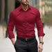Men's Stretch Semi-Sheer Dress Shirt – 4-Way Elastic Polyester Business Casual Shirt With Breathable Comfort For Office & Evening Wear_viptrois.com