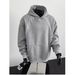 Solid Color Hooded Casual Hoodie With Trendy Temperament And Fashionable Design Sense, Versatile, Loose And Simple Top_viptrois.com