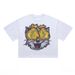 American Street Style Abstract Cat Direct Print Sleeve T-Shirt Unisex Loose Drop Shoulder Short Top_viptrois.com