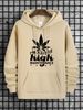 Men's Autumn And Winter Casual Fashionable Loose Hooded Sweatshirt With Fun High Leaf Graphic Print Warm Long Sleeved Pullover_viptrois.com