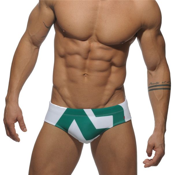 Men's Swimwear Fashionable Men's Trunks For Swimming, Sexy Swimming Suits From Europe And America, Ultra-fine Nylon Printed Short Pants_viptrois.com