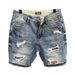 Men's Straight Tube Ripped Denim Shorts Loose Fit Trendy Brand Ins Large Size Summer Thin Style Scraped Shorts_viptrois.com