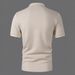 Men's Clothing Polo Shirt Solid Color Jacquard Men's Short Sleeved Casual Tight Lapel Shirt_viptrois.com