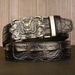 Crocodile pattern men's leather belt personality dragon head retro dragon claw automatic buckle leather belt trouser belt_viptrois.com