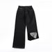 Men's Clothing & Archer0603 & Fleece Lined Thick Retro Raw Denim Black Jeans Wide Straight Leg Pants Loose, Versatile, Colorfast_viptrois.com