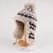 Trapper Hats Knitted Lei Feng hat for women autumn and winter warm with wool and thick ear protection hat ethnic wind jacquard wool hat_viptrois.com