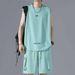 Men's Clothing Ice Silk Cool Men's Clothing Suit Summer Youth Basketball Uniform Large Size Sleeveless T Shirt Half Length Shorts Complete Set_viptrois.com