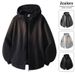 Large Hooded Sweater Men's And Women's Fleece Thickened Loose Casual Sports Jacket Top Zipper Shirt Cardigan Sweater Men's_viptrois.com