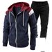 Men's Clothing Men's Fashion Trend Zipper Cardigan Hooded Sweater Suit Autumn And Winter Two Piece Splicing Sportswear_viptrois.com