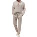Foreign Trade 2025 Spring And Autumn Men's Solid Color Casual T-shirt Long-sleeved Shirt Long Pants Set_viptrois.com
