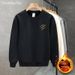Men's Casual Fleece-Lined Pullover Sweatshirt - Soft & Comfortable Round Neck Loose Fit Hoodie For Winter, Stylish Streetwear With Cartoon Print_viptrois.com