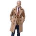 Men's Clothing European Size Foreign Trade Men's Slim Jacket Double Breasted Extra Long Slit Trench Coat Men's Woolen Coat Korean Style Slim_viptrois.com