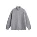 Korean-Style Stand Collar Cardigan – Dual-Zip Slim Fit Knit Sweater For Men (Anti-Pill Polyester Blend, Jacquard Detailing, M-3XL)_viptrois.com