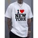 I Love New York Camiseta Unisex Negra Con Diseño Corazón - Ropa Casual De Calle Para Hombres Y Mujeres_viptrois.com