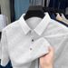 Men's Clothing Short Sleeved T Shirt Middle Aged Fashion Lapel Printed Polo Shirt Thin Men's T Shirt One Piece Delivery_viptrois.com