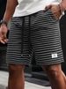 Men's Retro Striped Shorts Summer Style Loose Fit Breathable Beach Pants Waffle Pattern Five Point Handsome European American_viptrois.com
