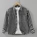 Checkered Fresh Long Sleeved Shirt For Men, Fashionable And Versatile, Artistic And Casual Loose Top_viptrois.com