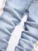 Men's Clothing Denim Solid Color Slim Fit Skinny Elastic Slim Fit Men's Jeans Selfie Photos_viptrois.com